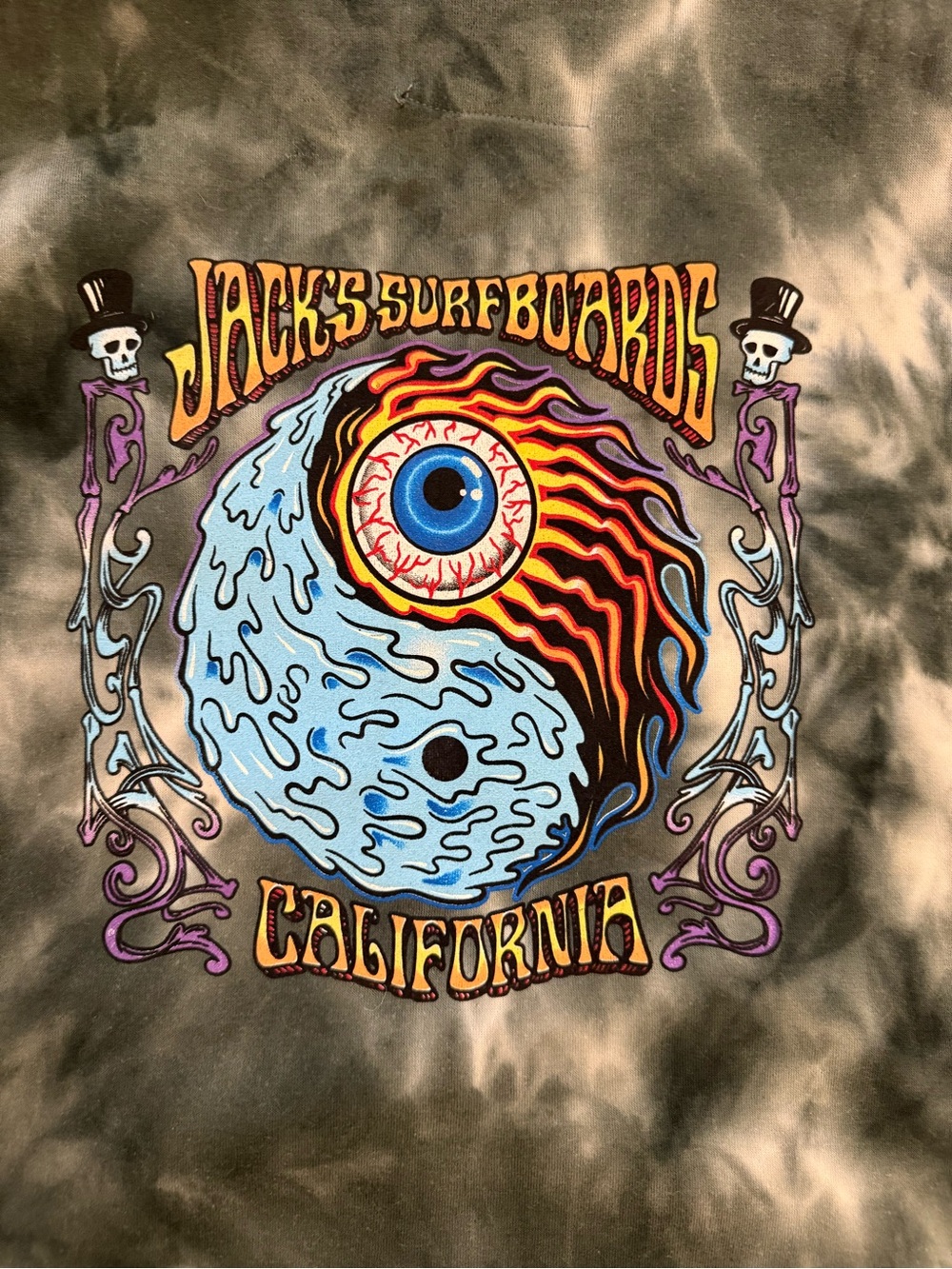 Jack’s Surfboards California Tie Dye Ying Yang Men’s Size: Med Pullover Hoodie
